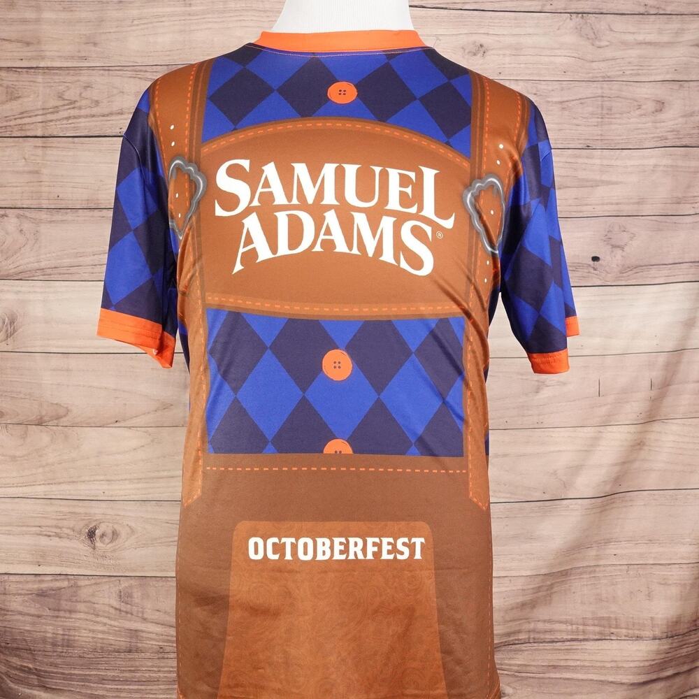Samuel Adams Shirt Adult Large Oktoberfest Beer Festival Lederhosen Graphic Tee